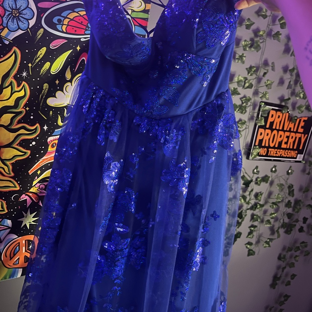 Royal Blue Sequin Prom Dress